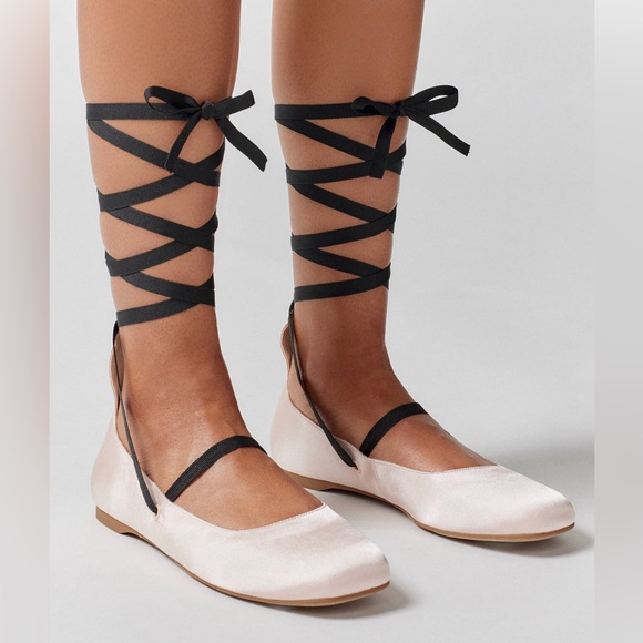 Urban Outfitters Karter Strappy Satin Ballet Flat - Picture 1 of 6